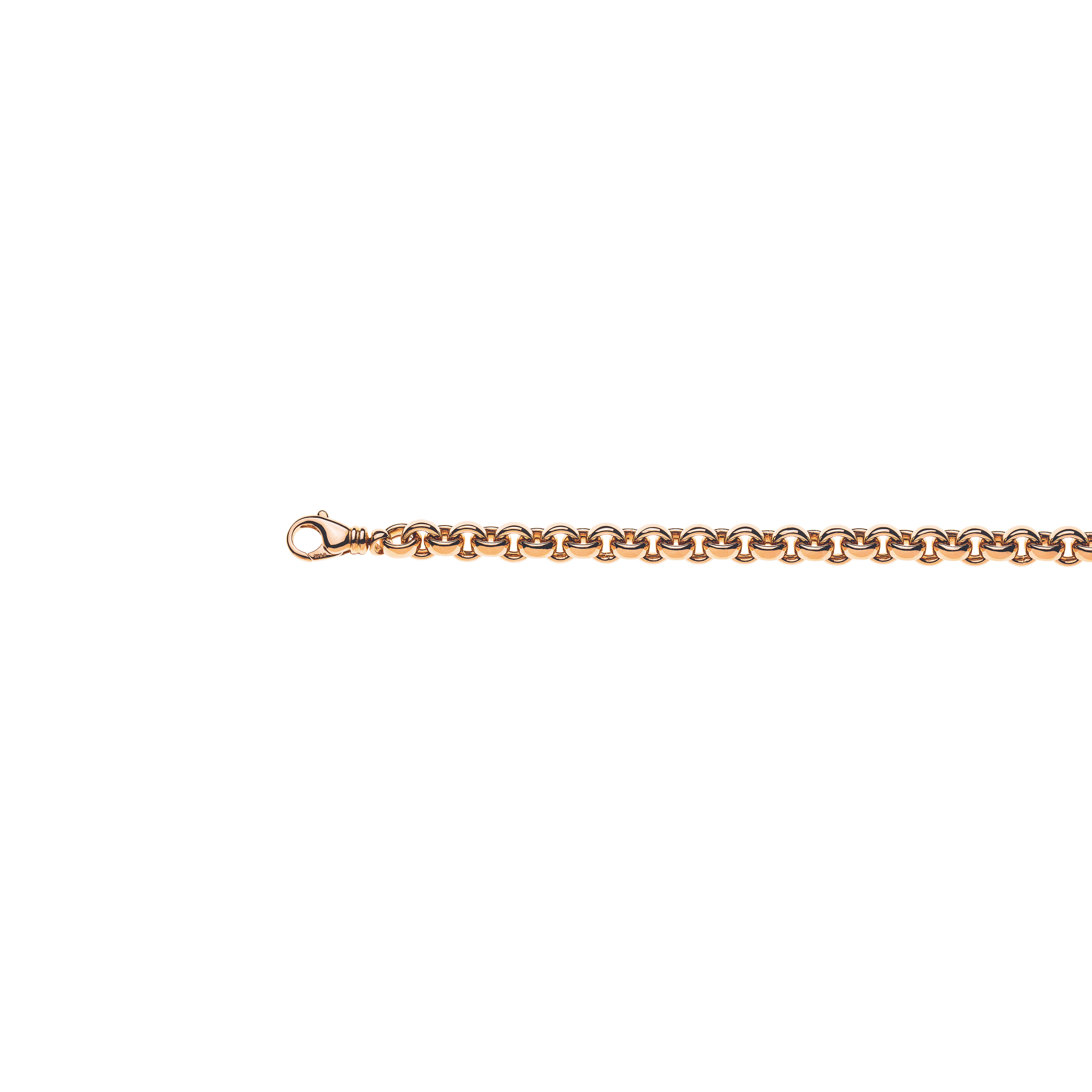 Rotgold 750 Collier, Handarbeit, 45cm Länge, 7.7mm Breite