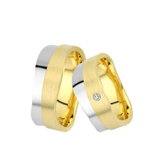 Oberturm Trauringe Classics in Gelbgold/Weissgold mit Diamant F116