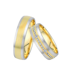 Oberturm Trauringe Classics in Gelbgold/Weissgold mit Diamanten F640