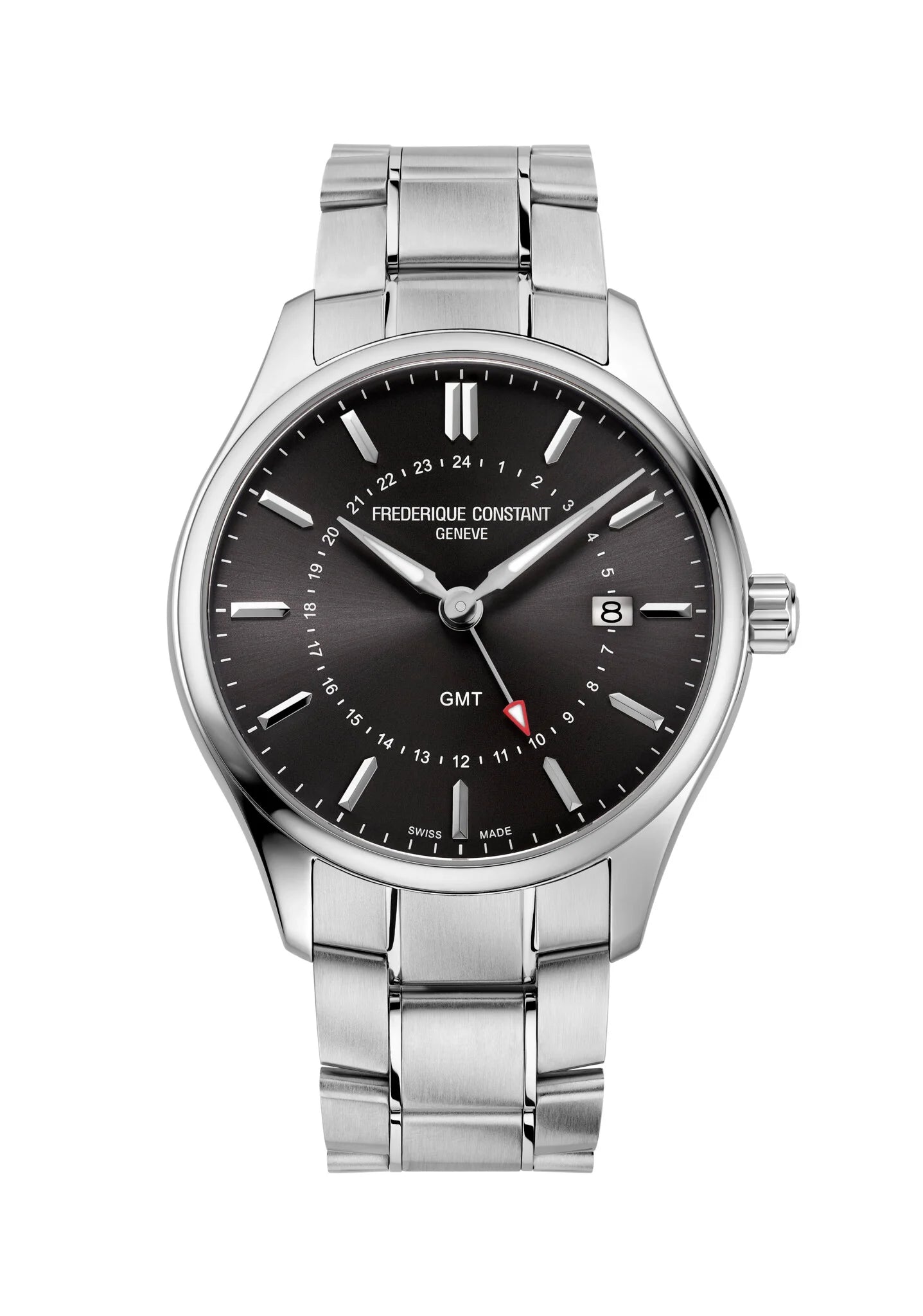 Frédérique Constant Classics Quartz GMT Herrenuhr Schwarz