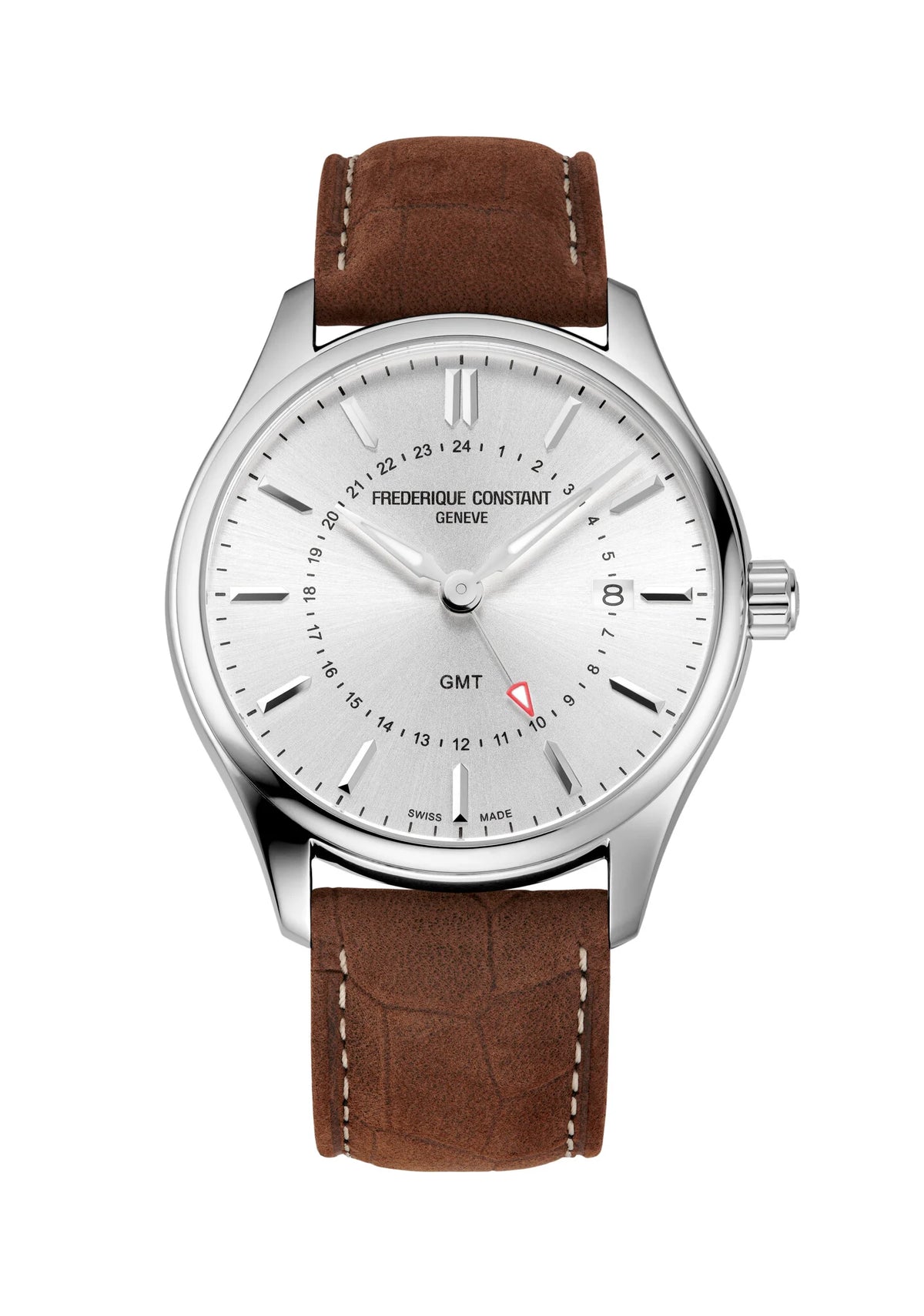 Frédérique Constant Classics Quartz GMT Herrenuhr Silbrig