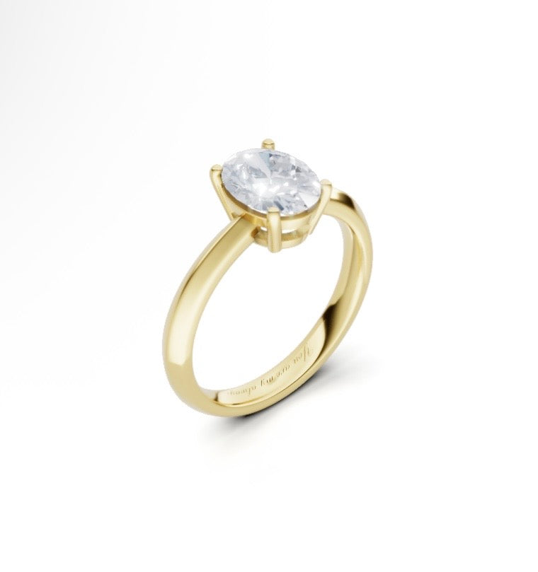 Diamantring 585 Gelbgold mit 1,00 ct Labordiamant – Ringgrösse 50