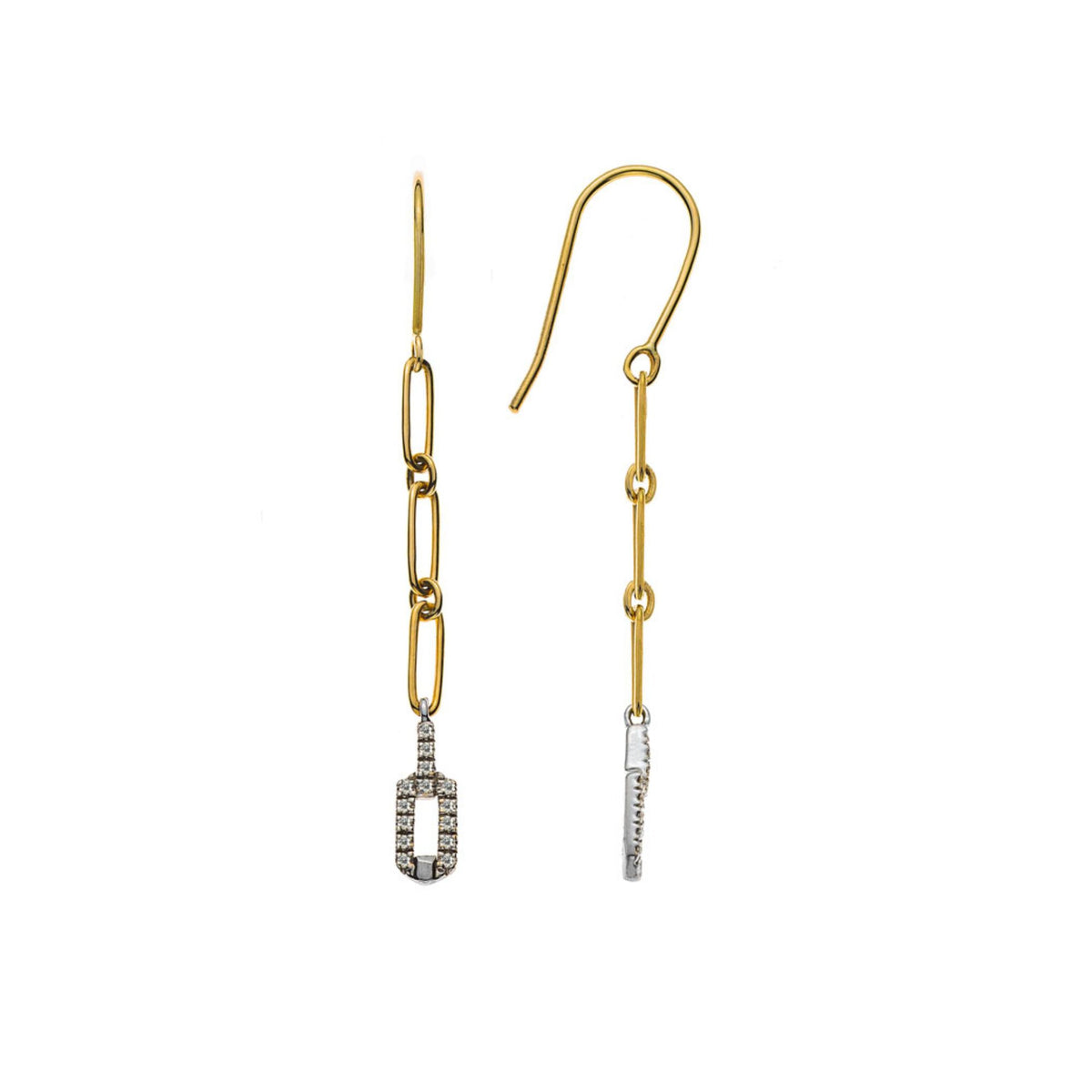 OBR4002 - Ohrhänger Fantasie Bicolor Gelb und Weissgold 750
