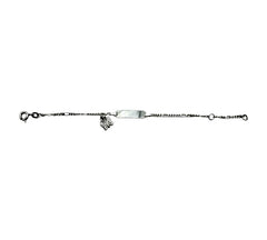 Bébé Gravurarmband | Bracelet Silber 950 mit Gravurplatte mit Schmetterling Anhänger