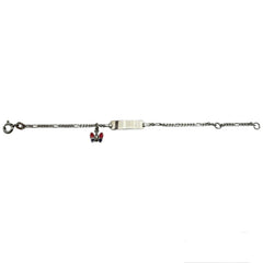 Bébé Gravurarmband | Bracelet Silber 950 mit Gravurplatte mit buntem Schmetterling Anhänger