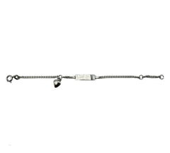 Bébé Gravurarmband | Bracelet Silber 950 mit Gravurplatte mit Silberherzli Anhänger