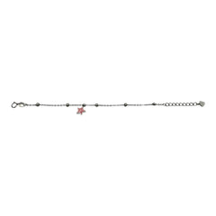 Bébé Gravurarmband | Bracelet Silber 950 mit Gravurplatte mit Pinkstern Anhänger