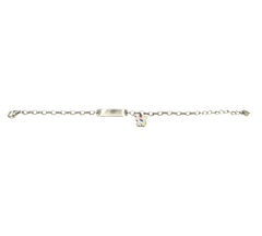 Bébé Gravurarmband | Bracelet Silber 950 mit Gravurplatte mit Einhorn-Anhänger