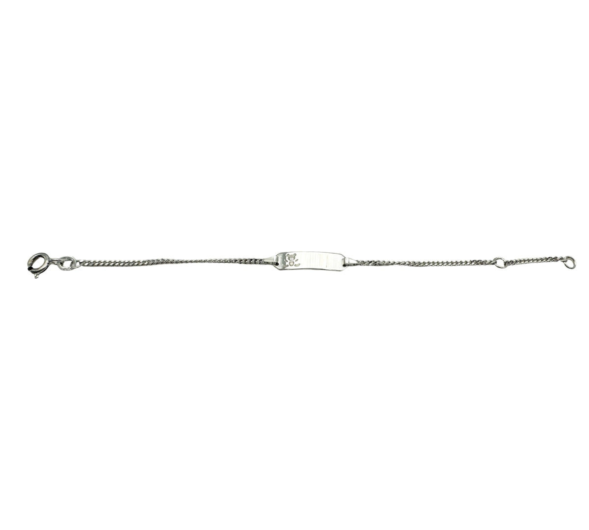 Bébé Gravurarmband | Bracelet Silber 950 mit Gravurplatte mit Beer Gravur darüber