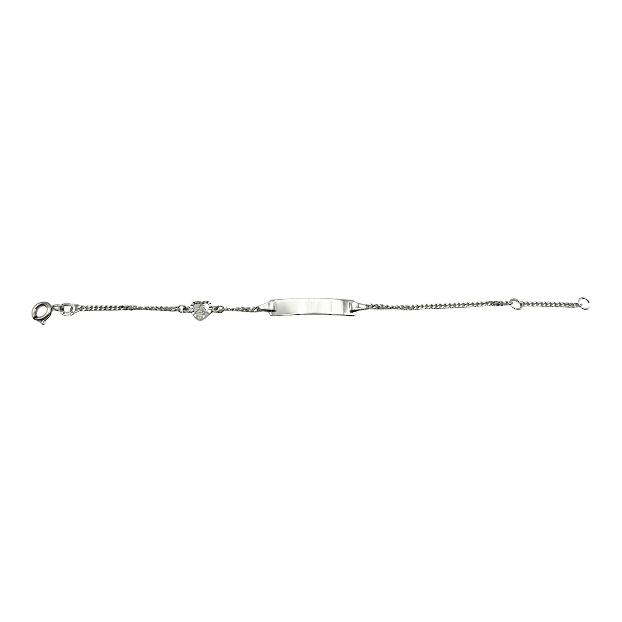 Bébé Gravurarmband | Bracelet Silber 950 mit Gravurplatte mit Engeli in Herzform