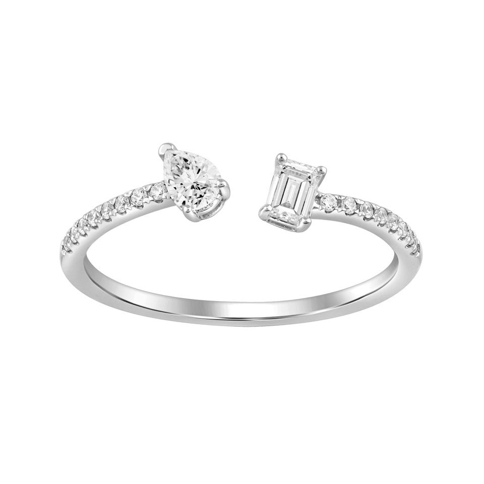 SFC03 Solitär / Verlobungsring Fancy Diamant 0,40 Karat GSI Weissgold