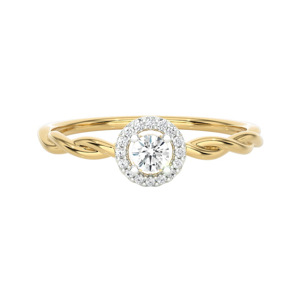 SUGH03 Anello solitario/fidanzamento Tendance diamante 0,15 carati GSI