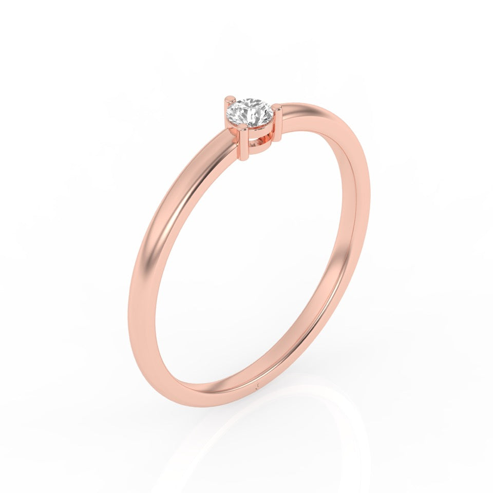 SULF11 Anello solitario/fidanzamento Tendance diamante 0,10 carati GSI