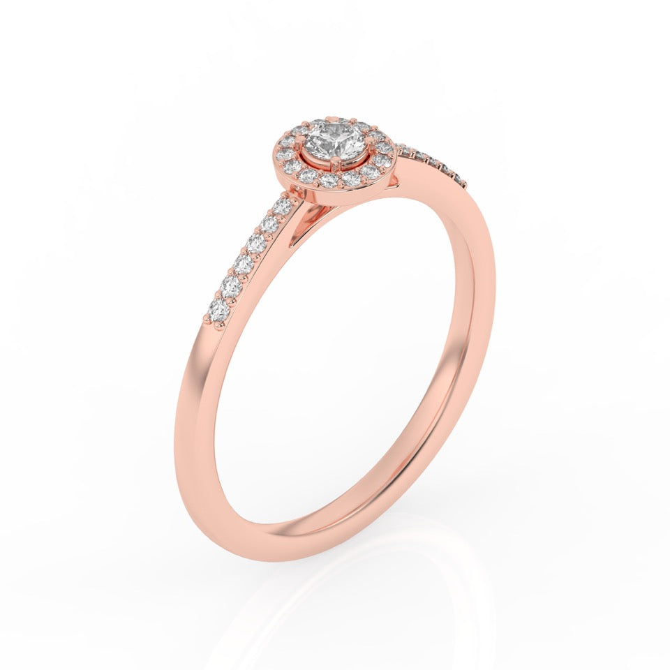 SULF14 Anello solitario/fidanzamento Tendance diamante 0,23 carati GSI