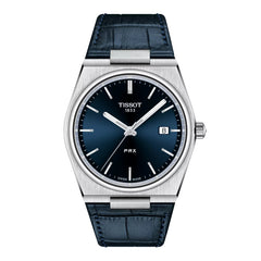 Tissot PRX Blau Quarz Lederarmband Herrenuhr
