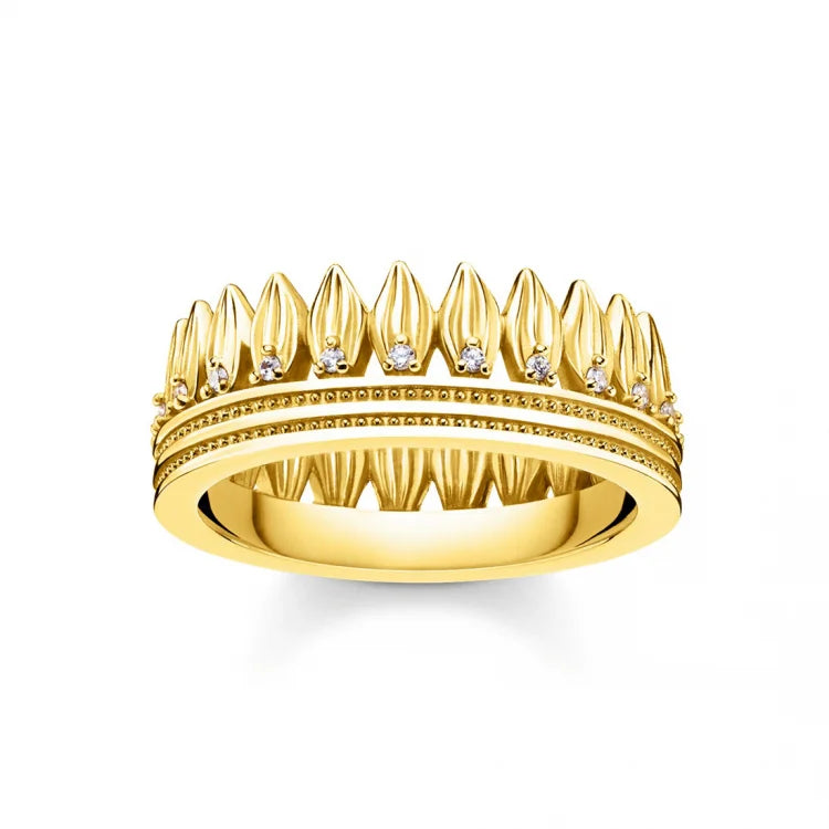 Thomas Sabo Ring Krone Blätter Gold