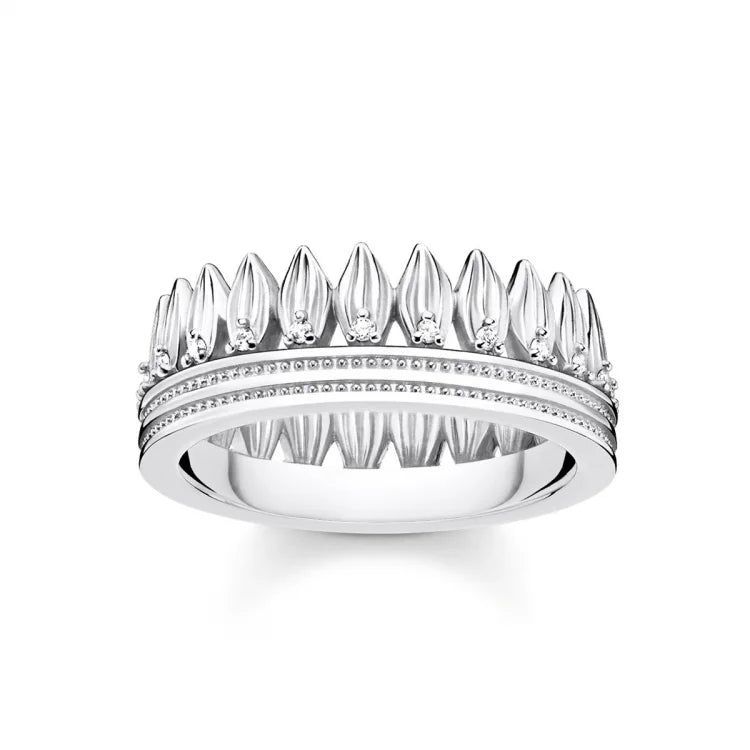 Thomas Sabo Ring Krone Blätter silber