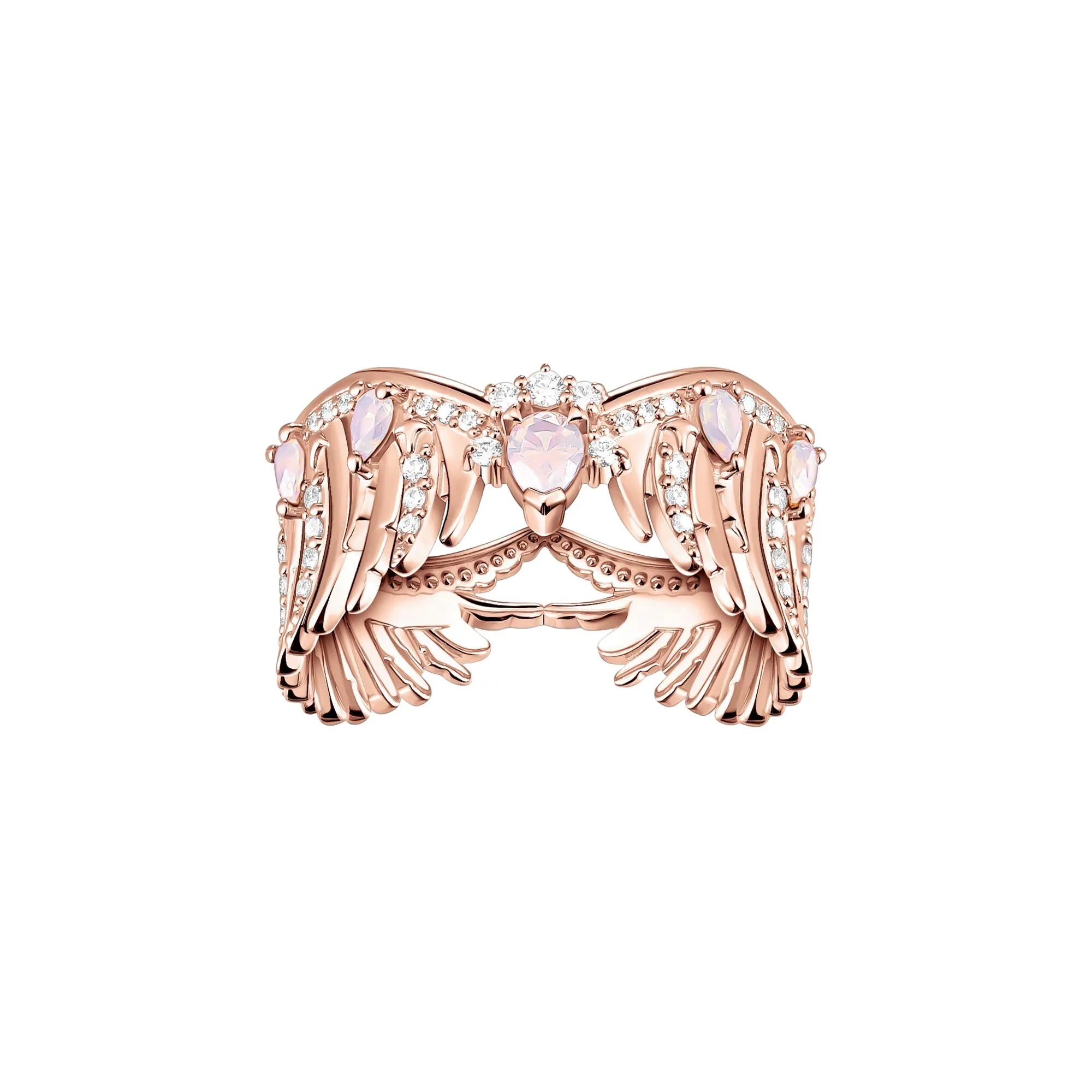 Thomas Sabo Ring Phönix-Flügel mit rosa Steinen roségold