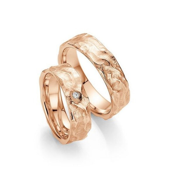 Fischer Trauringe 585 Rotgold mit Diamant Design Kollektion