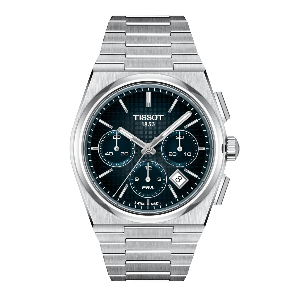 Montre chronographe automatique Tissot PRX pour homme, verte